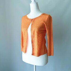 Kensie cropped orange 3/4 sleeve cardi